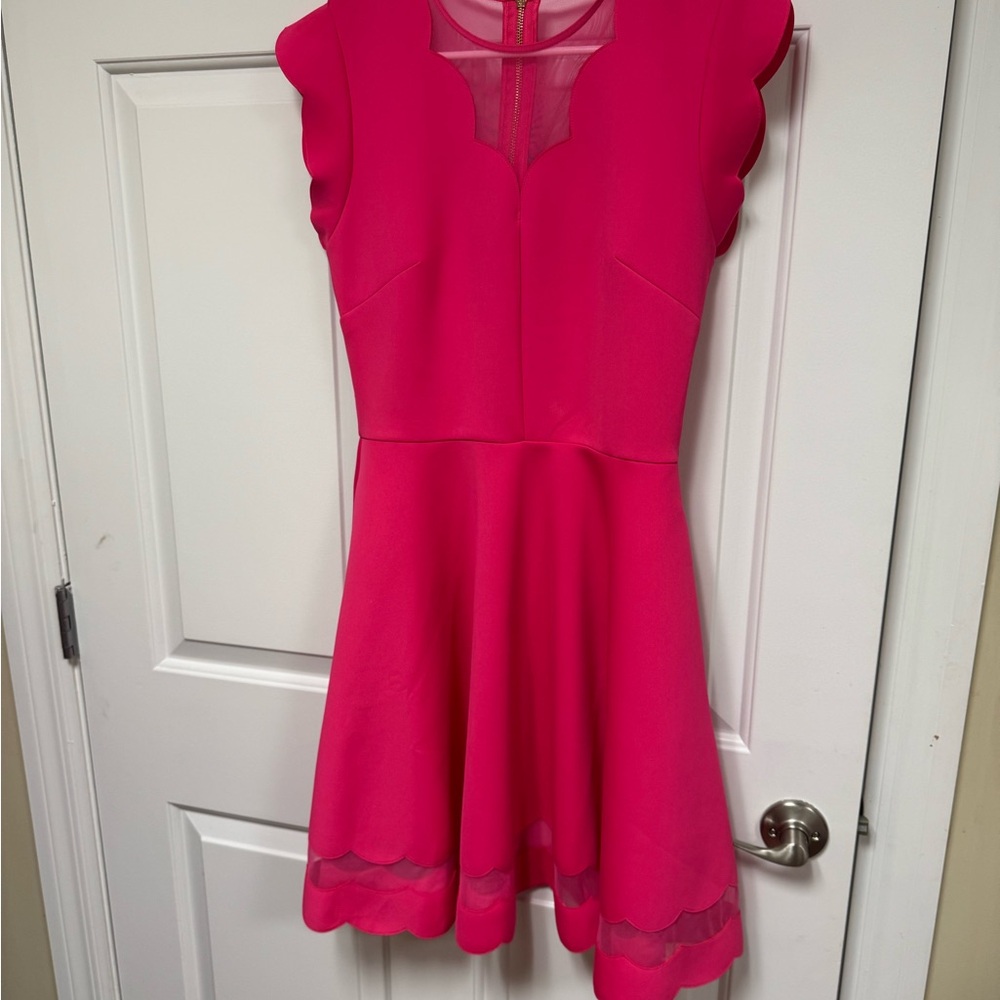 Ted Baker Bright Pink Fit-and-Flare Dress